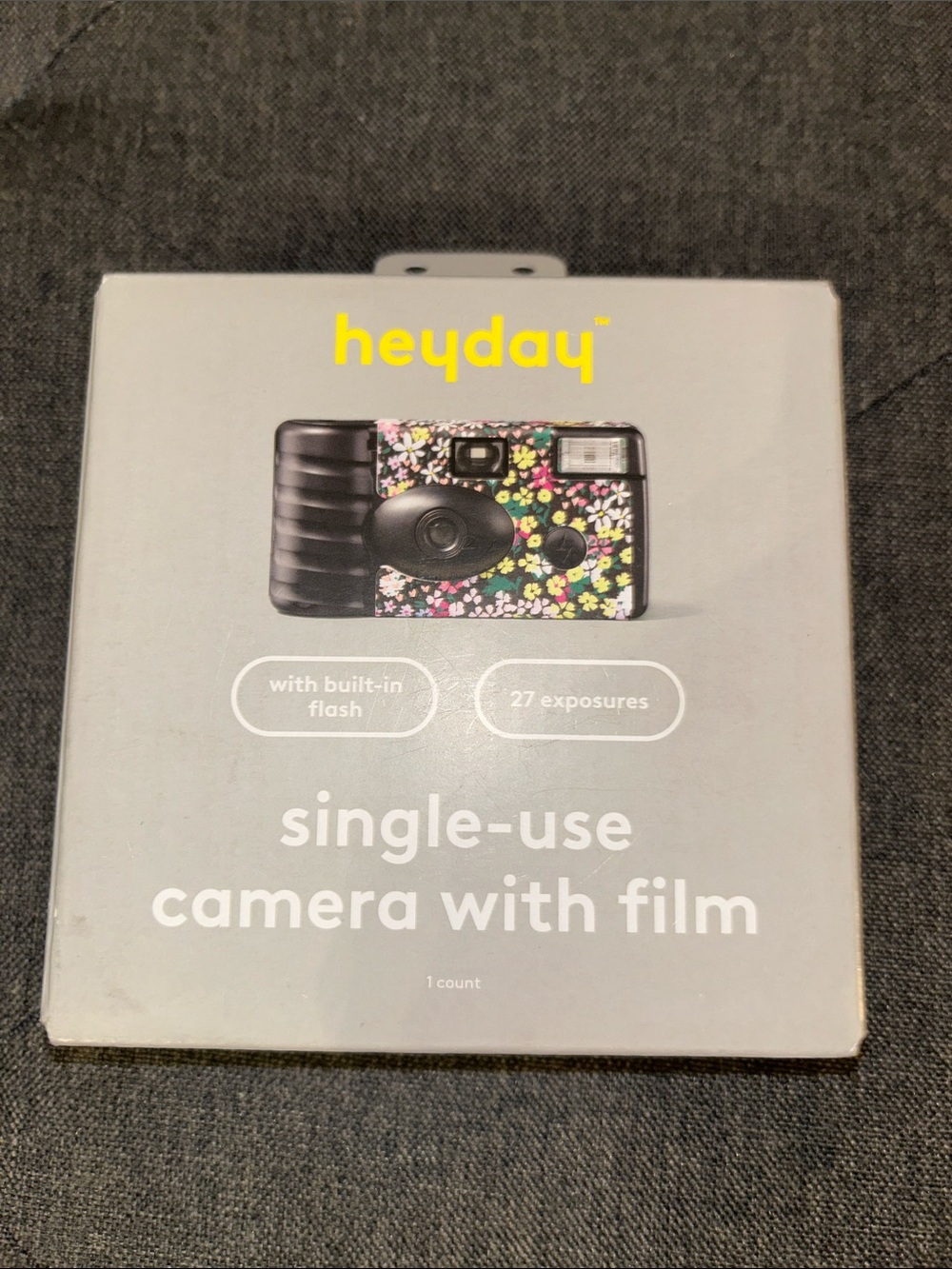 heyday Floral-Print Single-Use Camera in Black and Multi